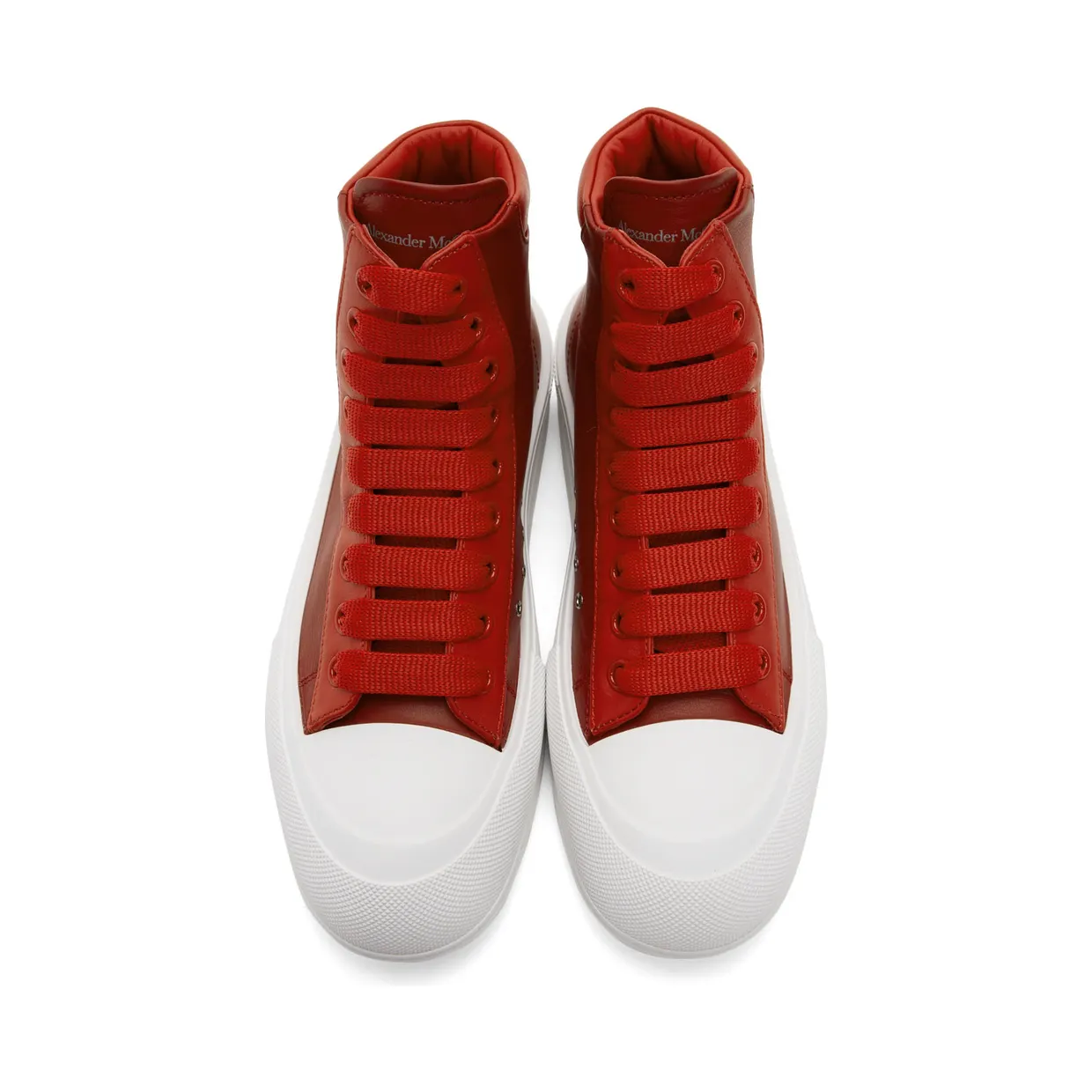 Alexander McQueen Khaki Deck Plimsoll High Sneakers (682401WIB64) (5)