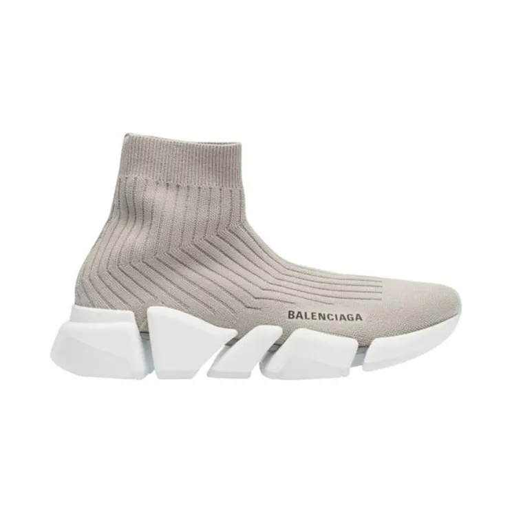 Balenciaga Speed Trainer Rib-Knit Light Gray (W) (654045W2D811391)