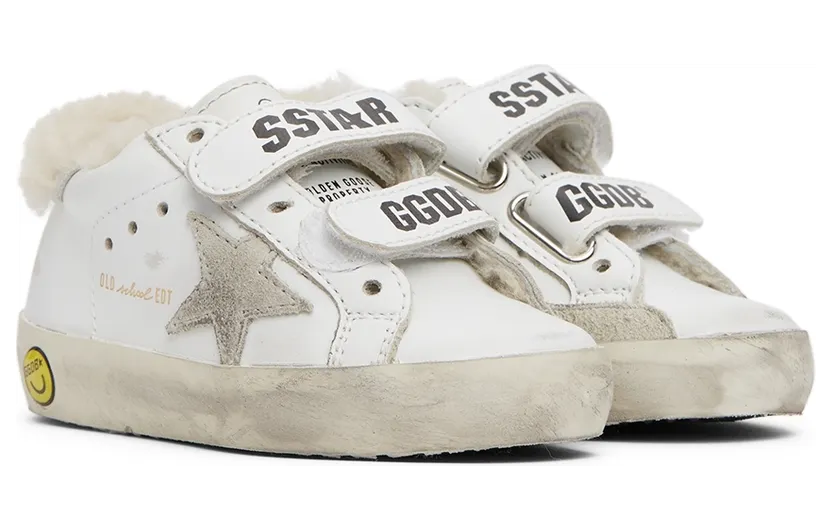 Golden Goose Baby White Shearling Old School Velcro Sneakers (GJF00111.F001978.10754) (4)