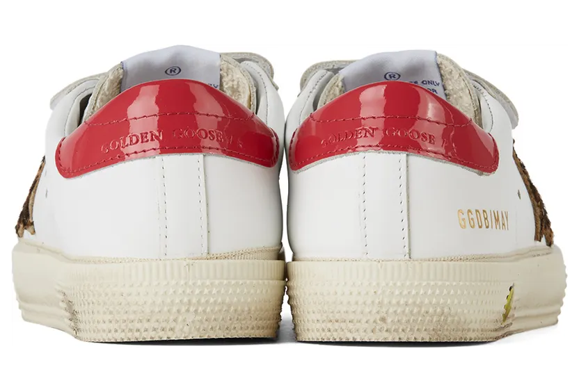 Golden Goose Kids White & Leopard May School Velcro Sneakers (GYF00198.F001996.10762) (2)