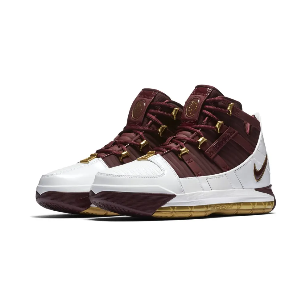 Nike LeBron 3 Christ The King (2018) White/Deep Maroon-Metallic Gold (BQ2444-100)