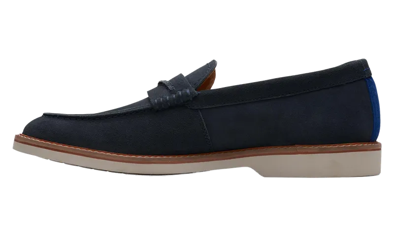 Clarks Atticus LT Slip Loafers “Navy Suede” (26172441)