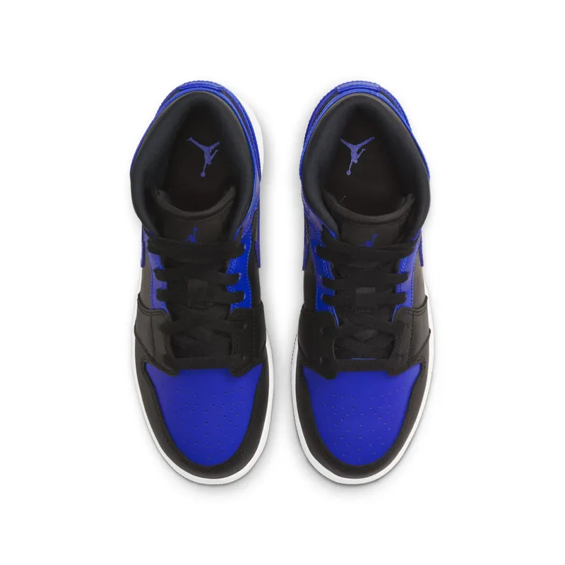 Jordan 1 Mid Hyper Royal (GS) Black/Hyper Royal/White (554725-077)