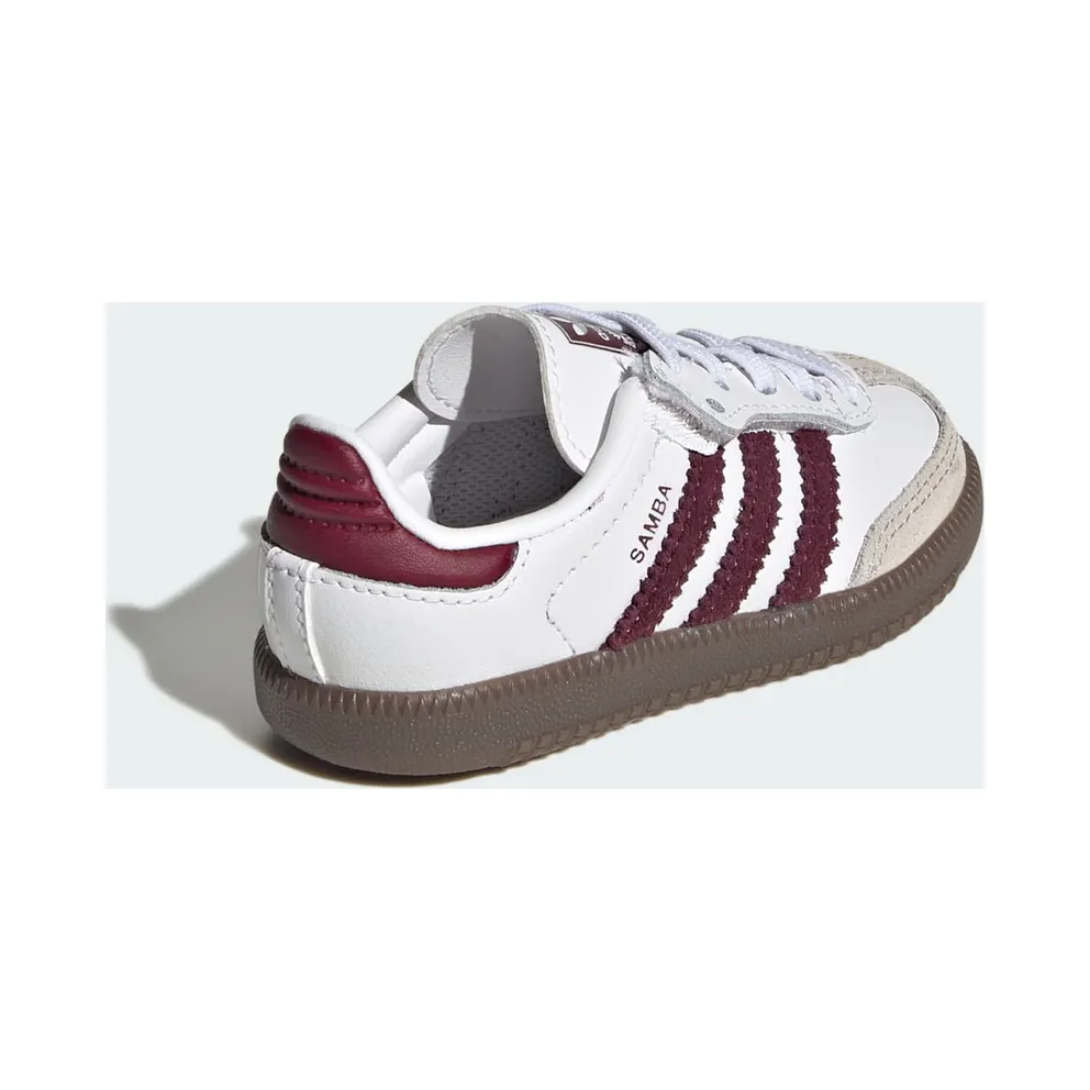Adidas SAMBA OG COMFORT CLOSURE ELASTIC LACE Shoes Cloud White / Maroon / Gum (KZ8680)