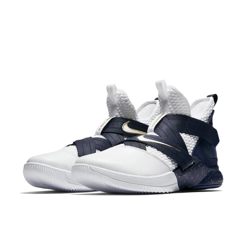 Nike LeBron Zoom Soldier 12 25 Straight White/Midnight Navy-Mineral Yellow-White (AO4054-100)