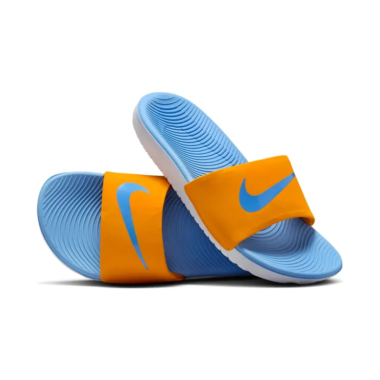 Nike Kawa Slide “Orange Peel / White / University Blue” (FJ8812-801)