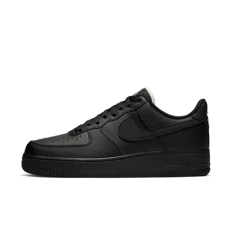Nike Air Force 1 Low Triple Black (White Tongue) Black/Black-Black (CJ1607-001)