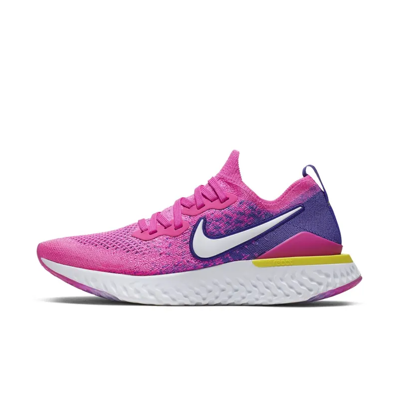 Nike  Epic React Flyknit 2 Laser Fuchsia White (W) Laser Fuchsia/Yellow Pulse-White (CK0821-600)