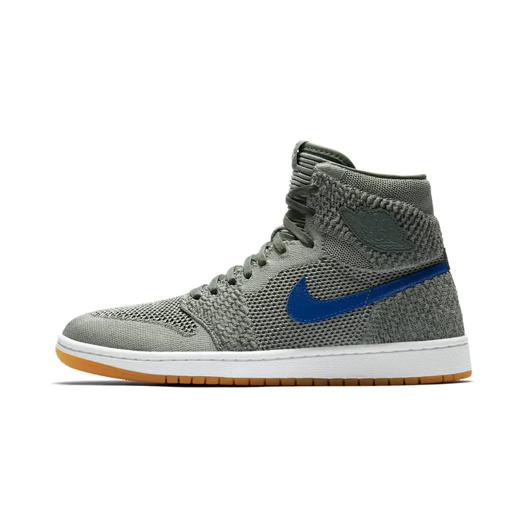 Jordan 1 Retro High Flyknit “Clay Green / Hyper Cobalt / Gum Yellow / White” (919704-333)