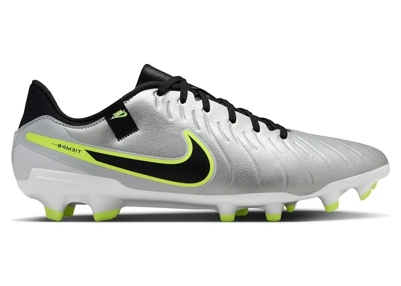 Nike Tiempo Legend 10 Academy MG Metallic Silver Volt Black (DV4337-001)