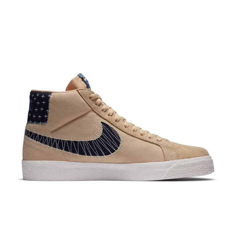 Nike SB Zoom Blazer Mid Sashiko Sesame Sesame/Mystic Navy-Sail-Gum Light Brown (CT0715-200)