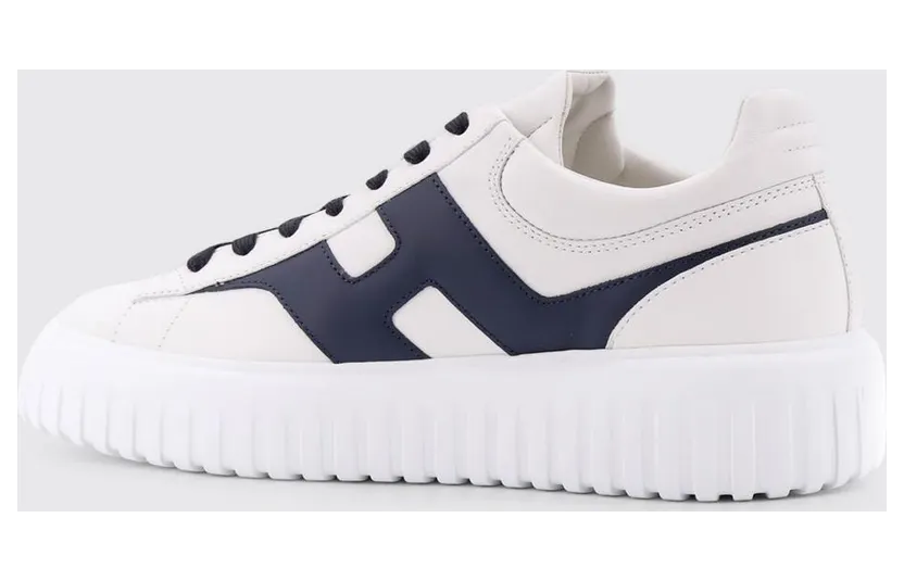 Hogan H-Stripes Leather Sneakers White (HXM6450FE91QZB11G1) (2)