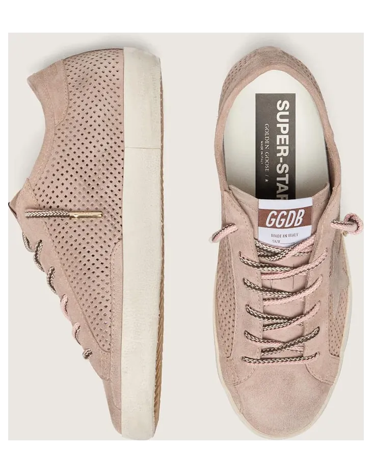 Golden Goose Women’S Super-Star Ltd In Powder-Pink Perforated Suede With Tone-On-Tone Star (GWF00931.F008521.25181) (3)