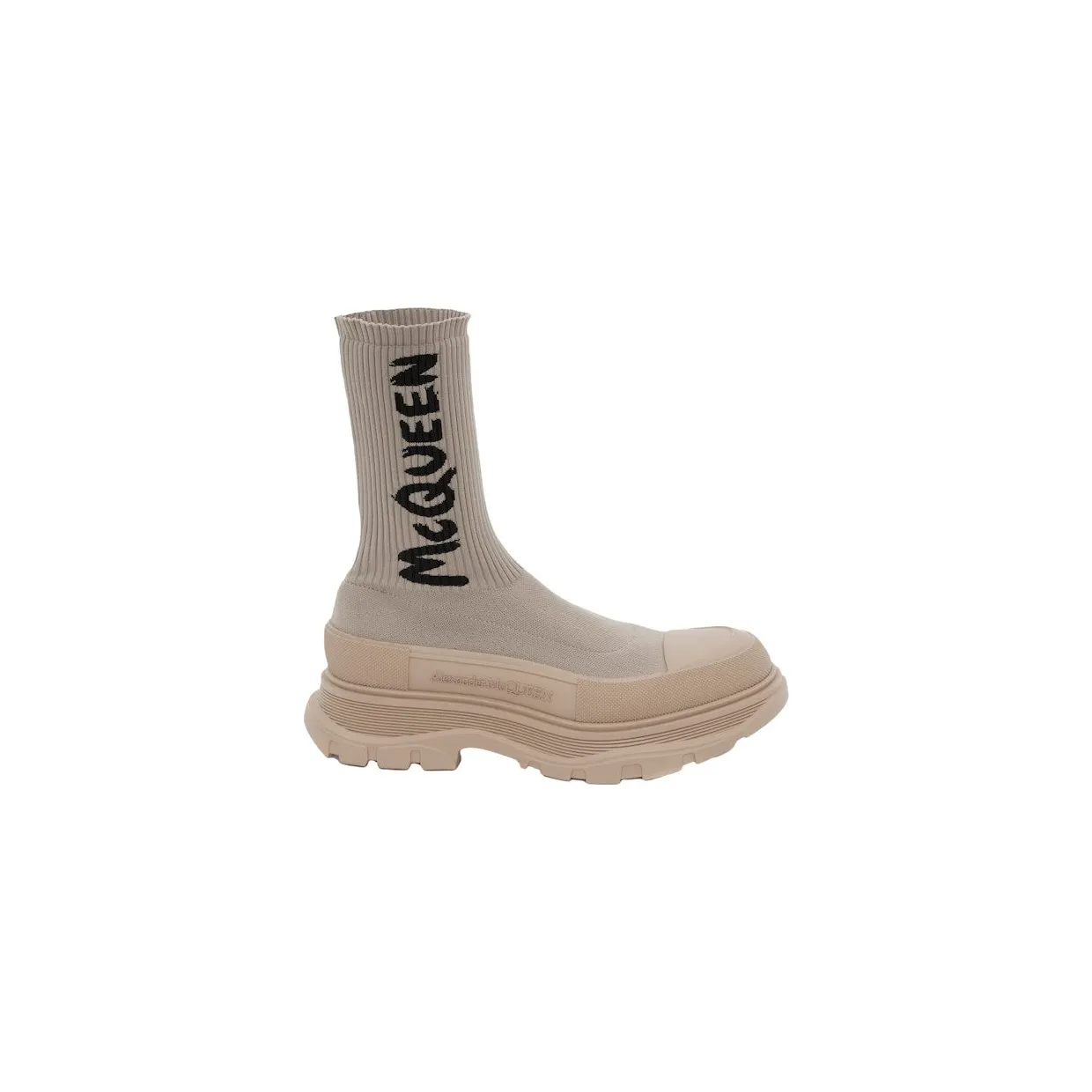 Alexander McQueen Graffiti Knit Tread Slick Boot Beige (705671W4TV19787)