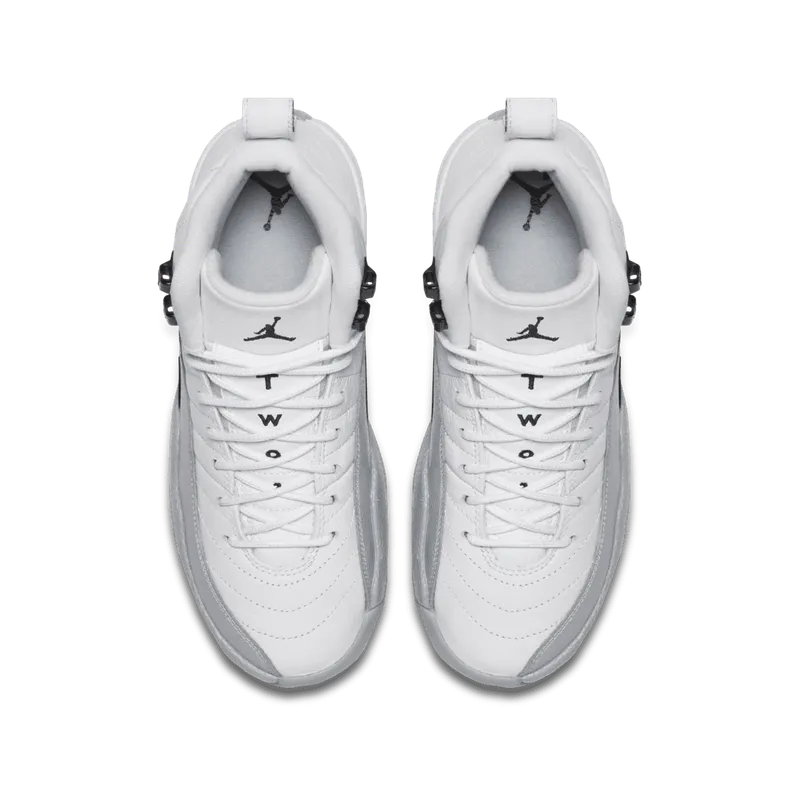 Jordan 12 Retro Barons (GS) White/Black-Wolf Grey (510815-108)