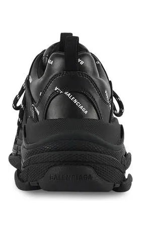 Balenciaga Triple S Allover Logo Black (3)