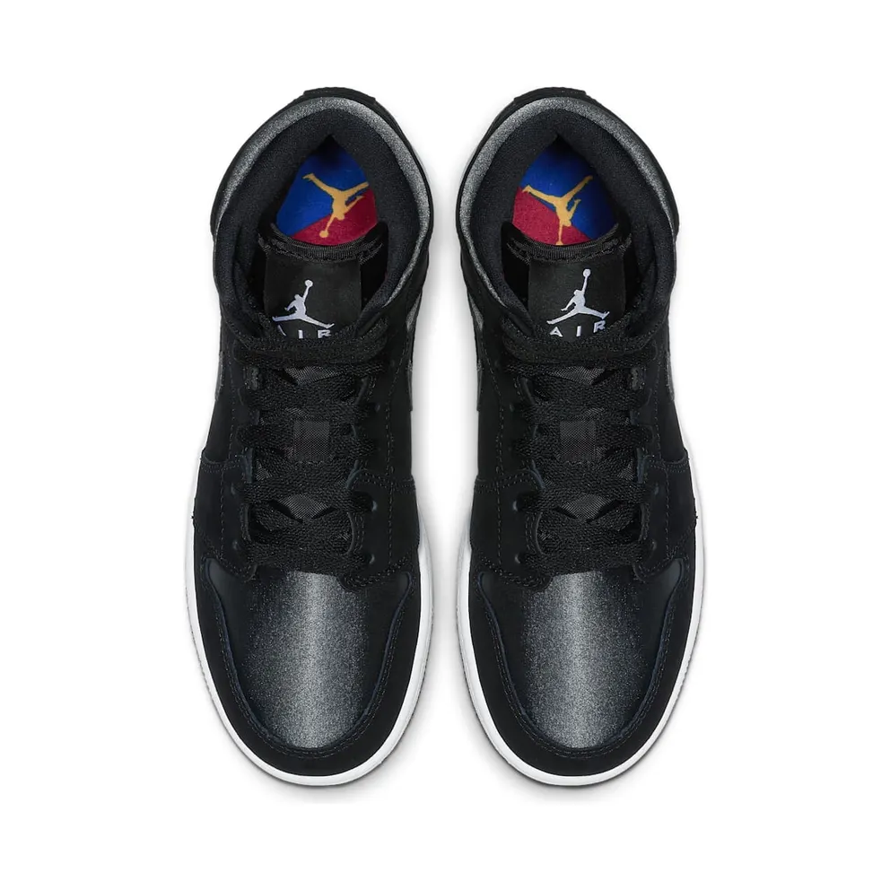 Jordan 1 Mid White Black Grey (GS) Black/Grey (BQ6931-012)