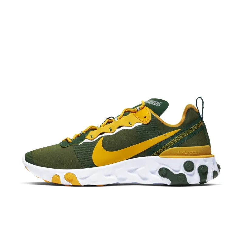 Nike React Element 55 Green Bay Packers Fir/White-University Gold (CK4882-300)
