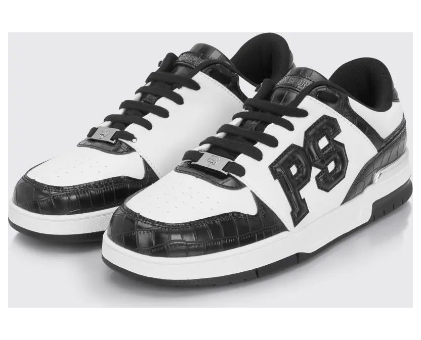 Plein Sport Crocodile Print Leather Sneakers Bianco 3 (SAFSUSC0934SLE004N0102)