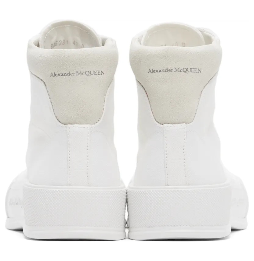 Alexander McQueen Black & White Deck Plimsoll High-Top Sneakers (666381W4MV7) (4)