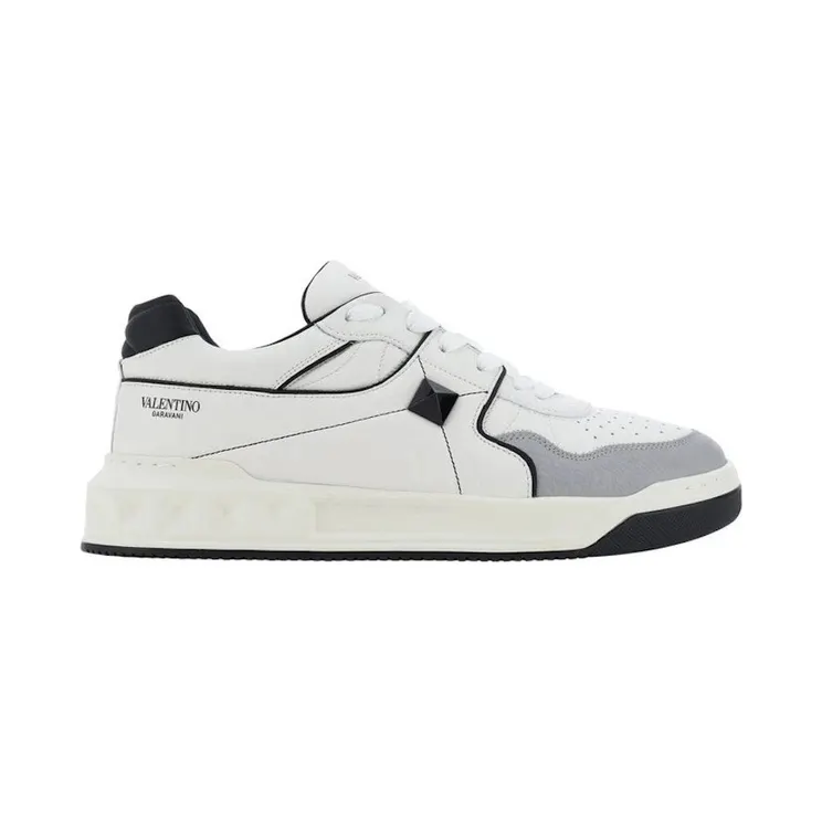 Valentino One Stud Low White Black Grey (4Y2S0E71NWN-0N2)