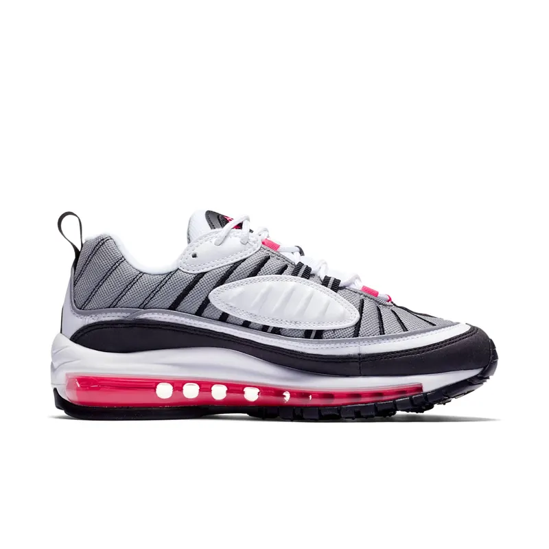Nike Air Max 98 Solar Red (W) White/Solar Red-Dust-Reflect Silver (AH6799-104)