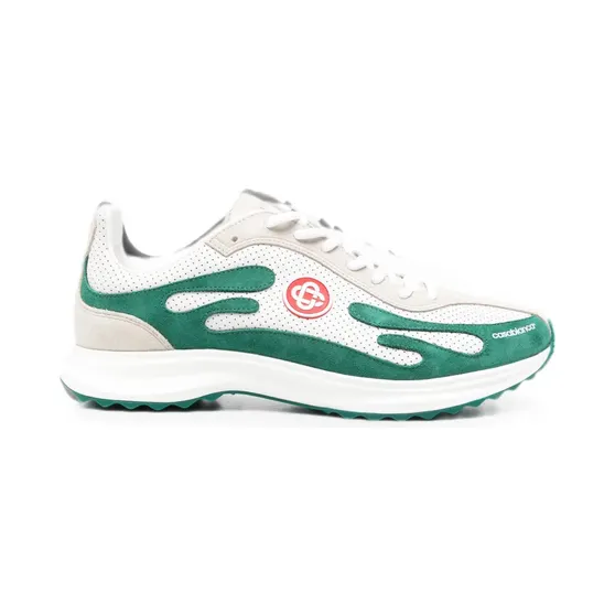 Casablanca Stade LT leren met geperforeerde details “White” (APF26SNK02403M)