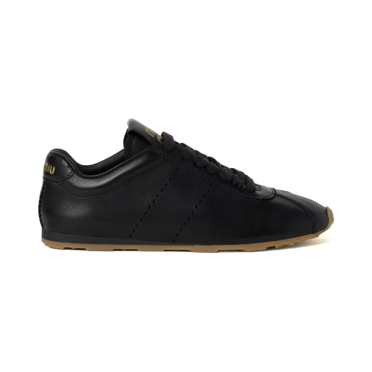Miu Miu Miu Plume leren “Black” (5E114EF005038)