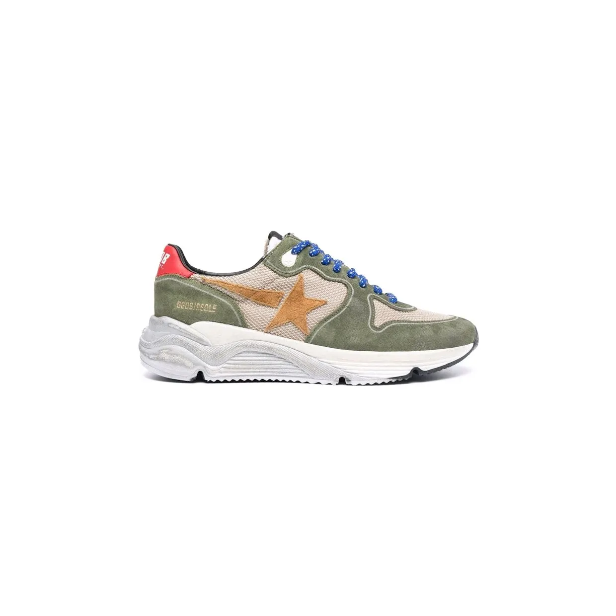 Golden Goose Running Sole Green Beige Sand White