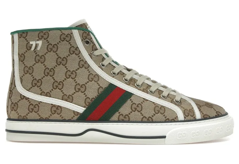 Gucci Tennis 1977 Canvas High Top Beige GG Print (625807 HVK70 9765)