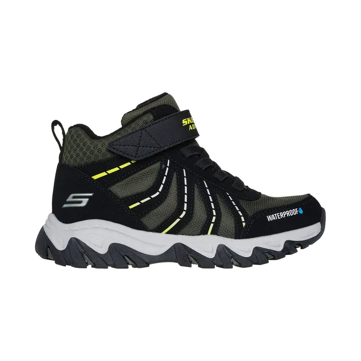 Skechers Waterproof Black Synthetic / Black / Green Trim (406412L-BKGR)