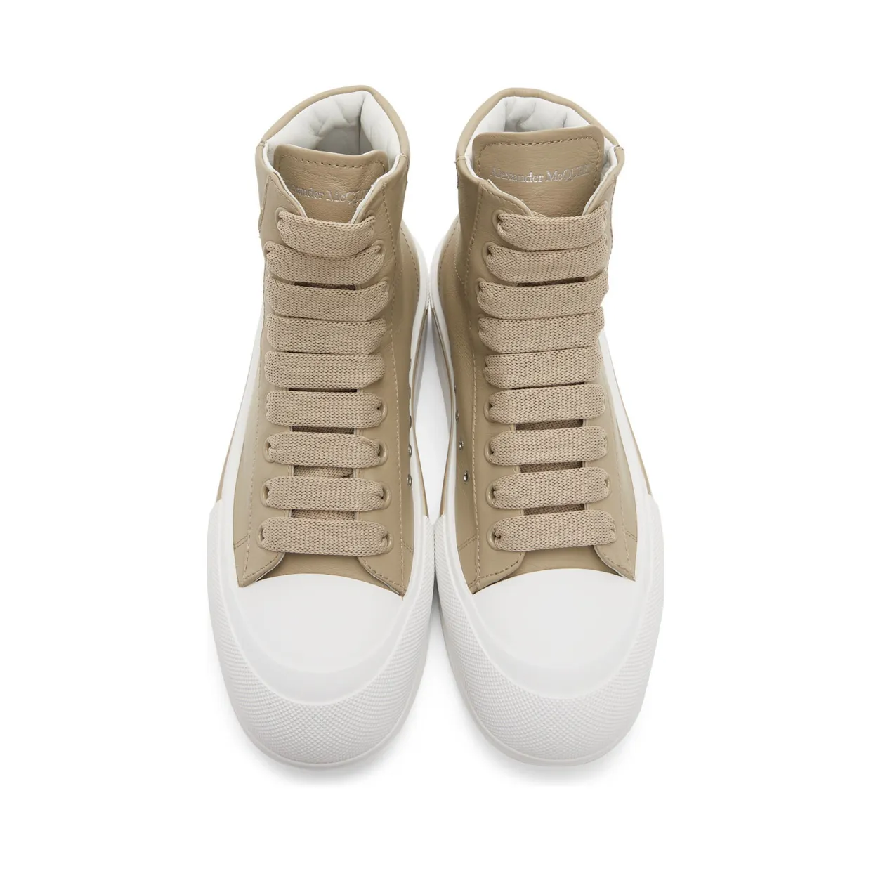 Alexander McQueen Beige High-Top Sneakers (682401WIB63) (5)