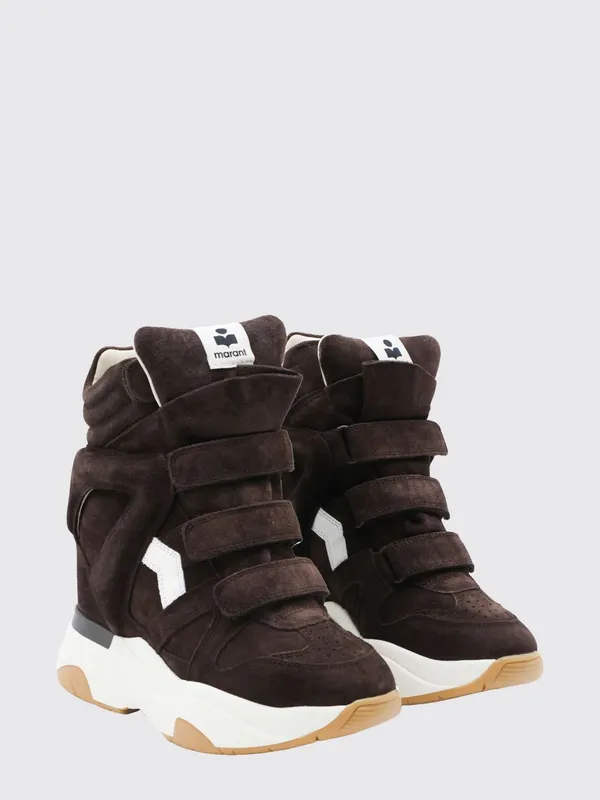 Isabel Marant Balskee Suede High-Top Wedge Trainers Brown (BK0009FAB4E10SCLMW)