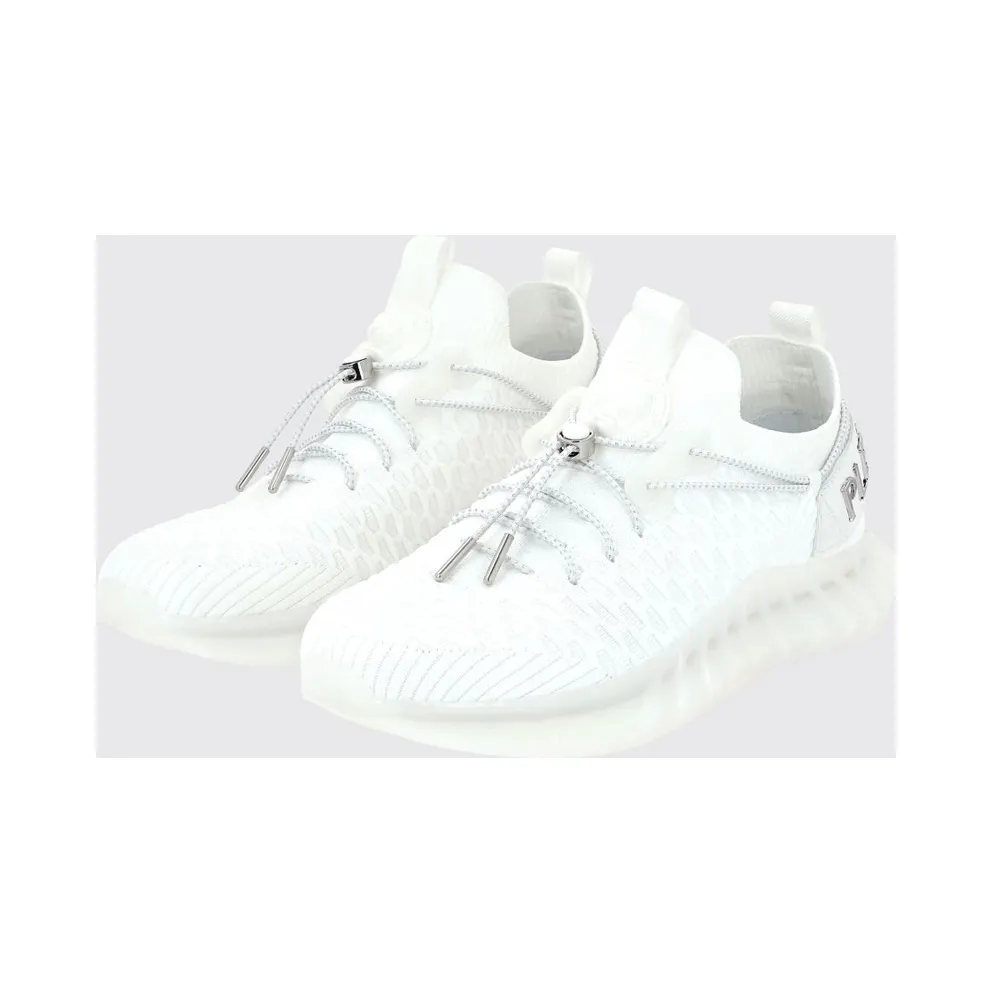 Plein Sport Technical Knit Low-Top with Elasticated Ankle and Double Pull Tab White (SADSUSC0520STE003N01)