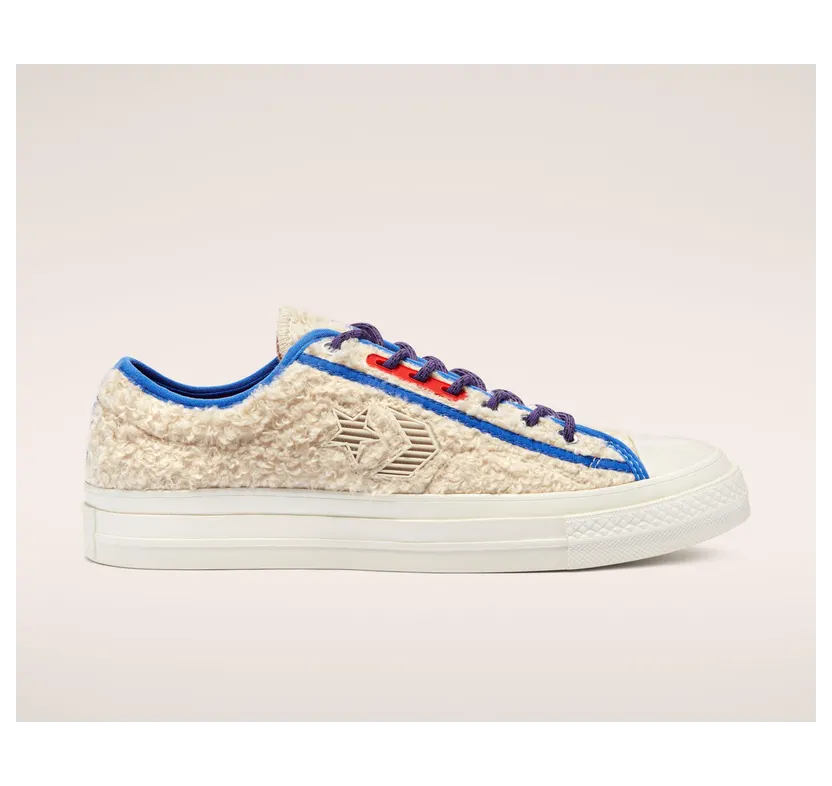 Converse Unisex Retro Sherpa Star Player Low Top White Swan/egret/poppy Red (169521C)