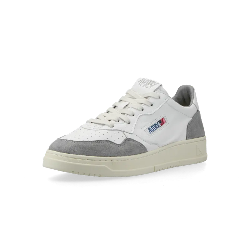Autry Medalist Low (goat / suede white / grey) – AULMGS37