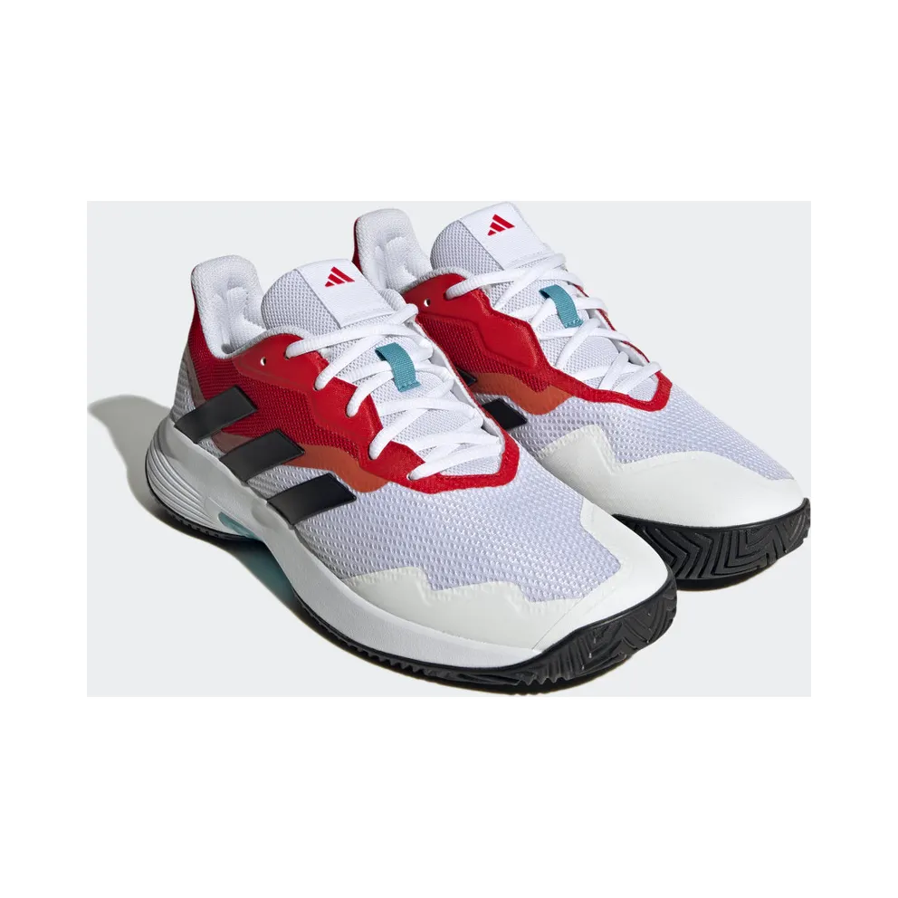 adidas Courtjam Control Tennis Shoes Cloud White / Core Black / Better Scarlet (HQ8469)