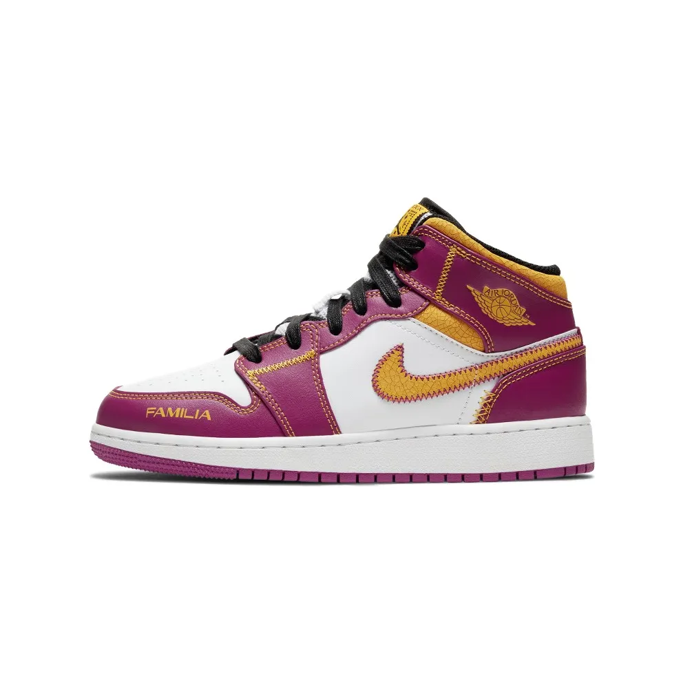 Jordan 1 Mid Dia de los Muertos (GS) White/Fuchsia-Orange-Black (DC0500-100)