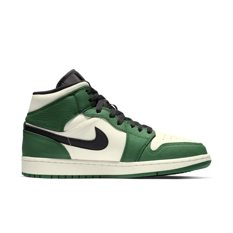 Jordan 1 Mid Pine Green Pine Green/Sail-Black (852542-301)