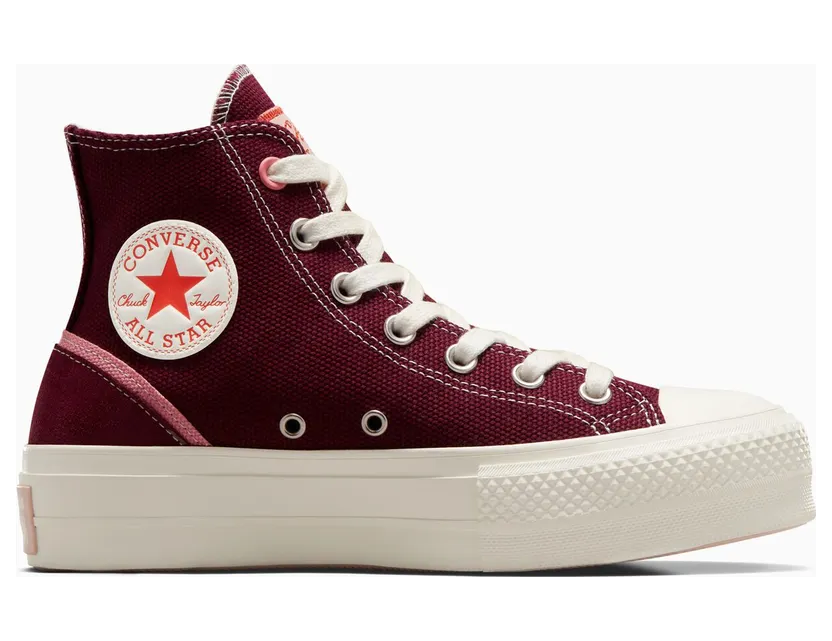 Converse Chuck Taylor All Star Lift Platform Mixed Material Deep Bordeaux/egret