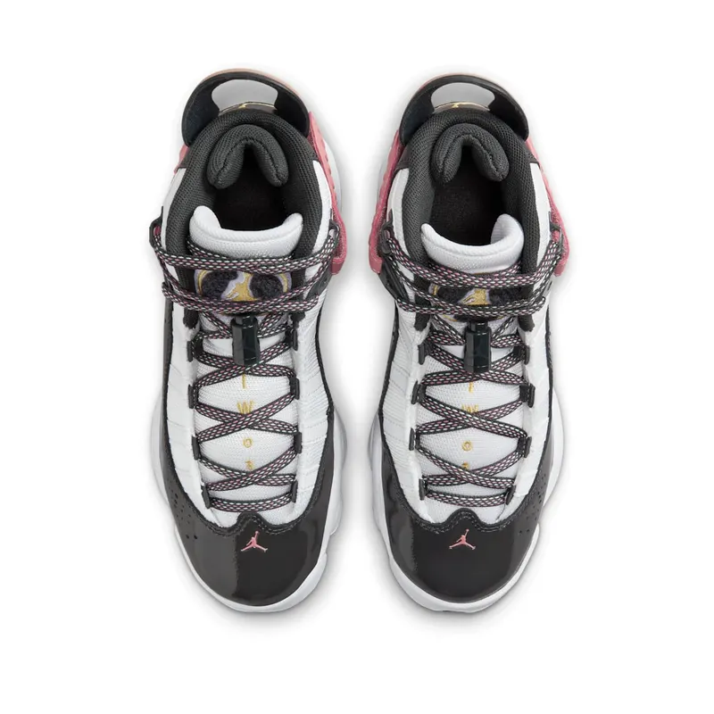 Jordan 6 Rings GS “White Red Stardust Vapor Green Anthracite” (DV3178-101)