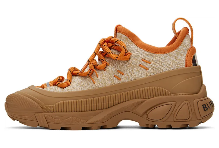 Burberry Kids Orange & Brown Arthur Sneakers (8054758) (3)
