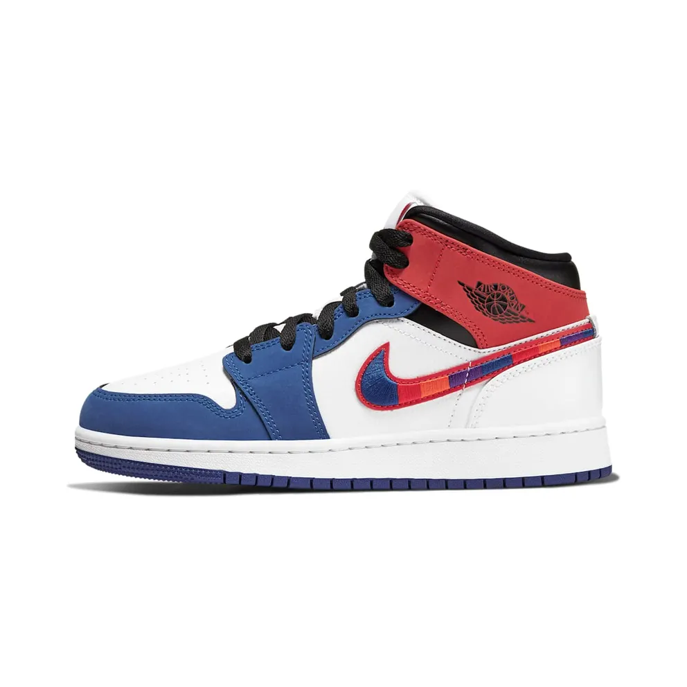 Jordan 1 Mid Rush Blue University Red (GS)