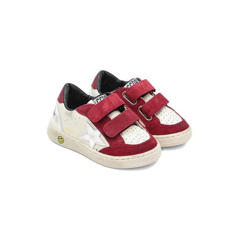 Golden Goose Ball Star Young Star-appliqué “Neutrals/Red” (GYF00501 F008054 12381)