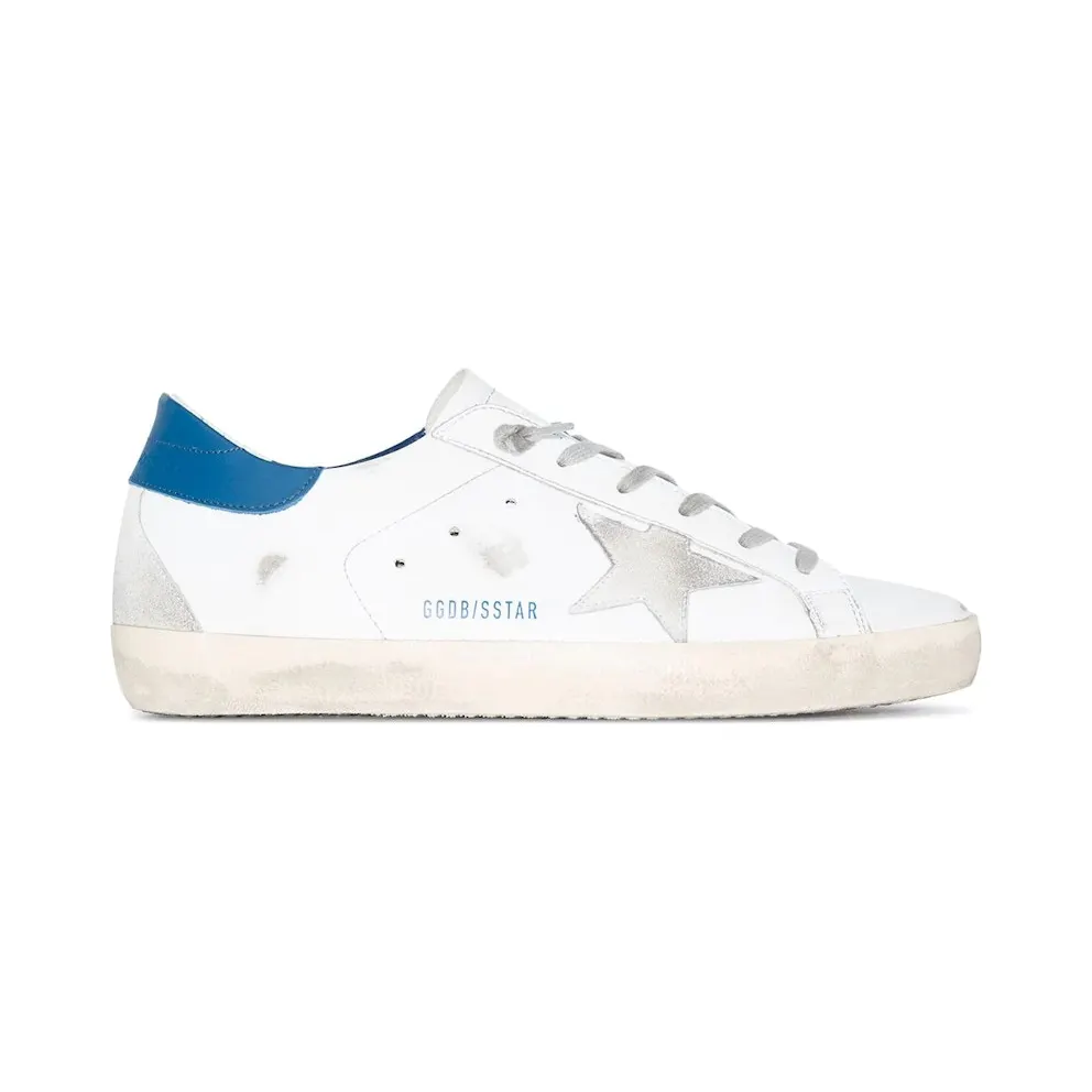 Golden Goose Super-Star White Royal Blue Grey Suede Patch (W) (GWF00102F00218110509)