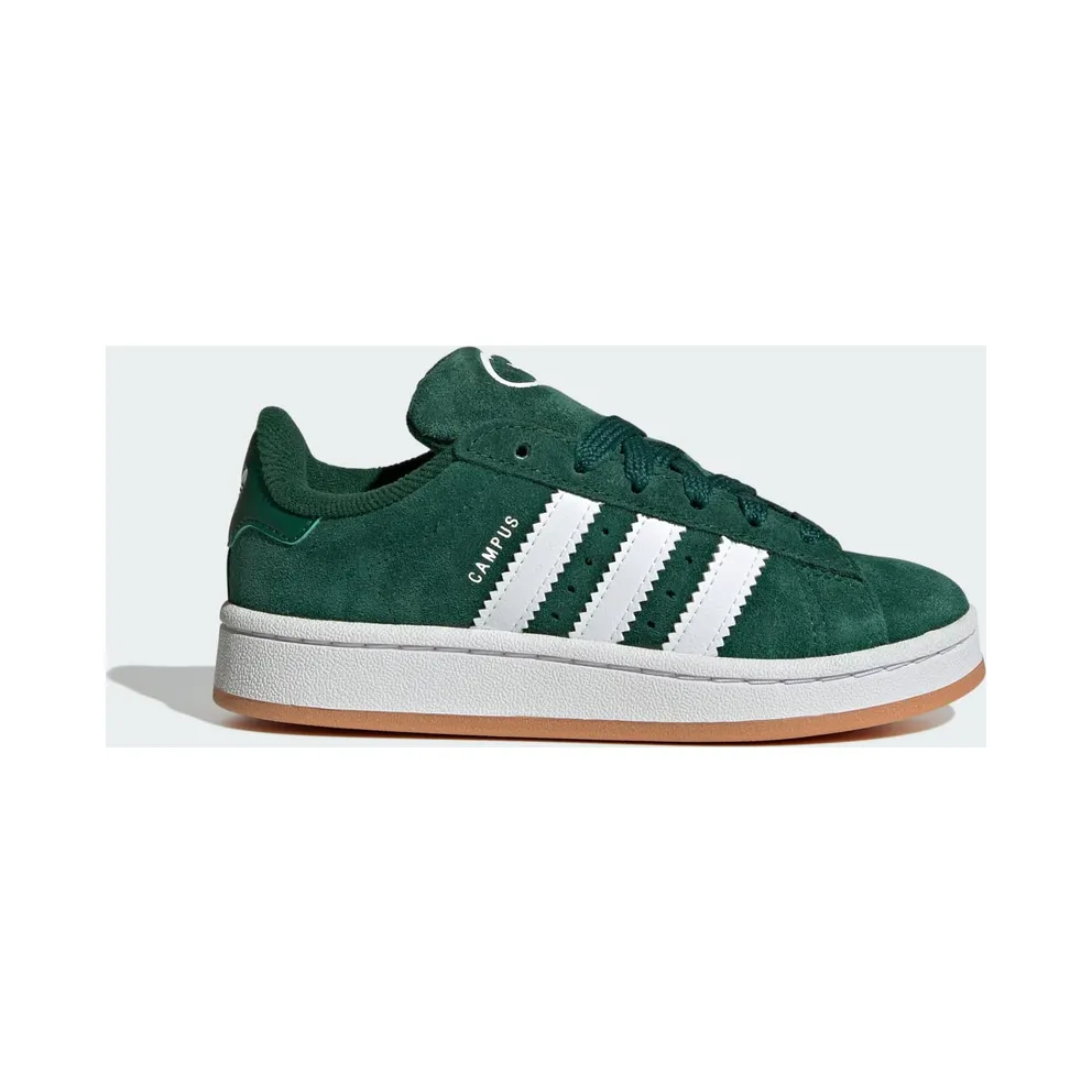 adidas Campus 00s Elastic Lace Shoes Kids Dark Green / Cloud White / Gum (JI4332)