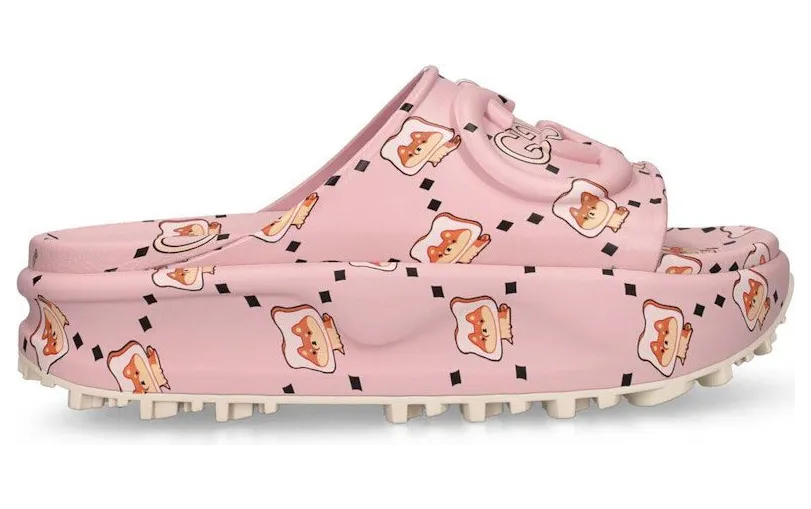 Gucci GG Animal Print Rubber Slide Pink (737926 JAAC6 6810)