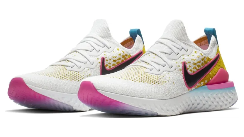 Nike Epic React Flynit 1 White Pink Blast Citron