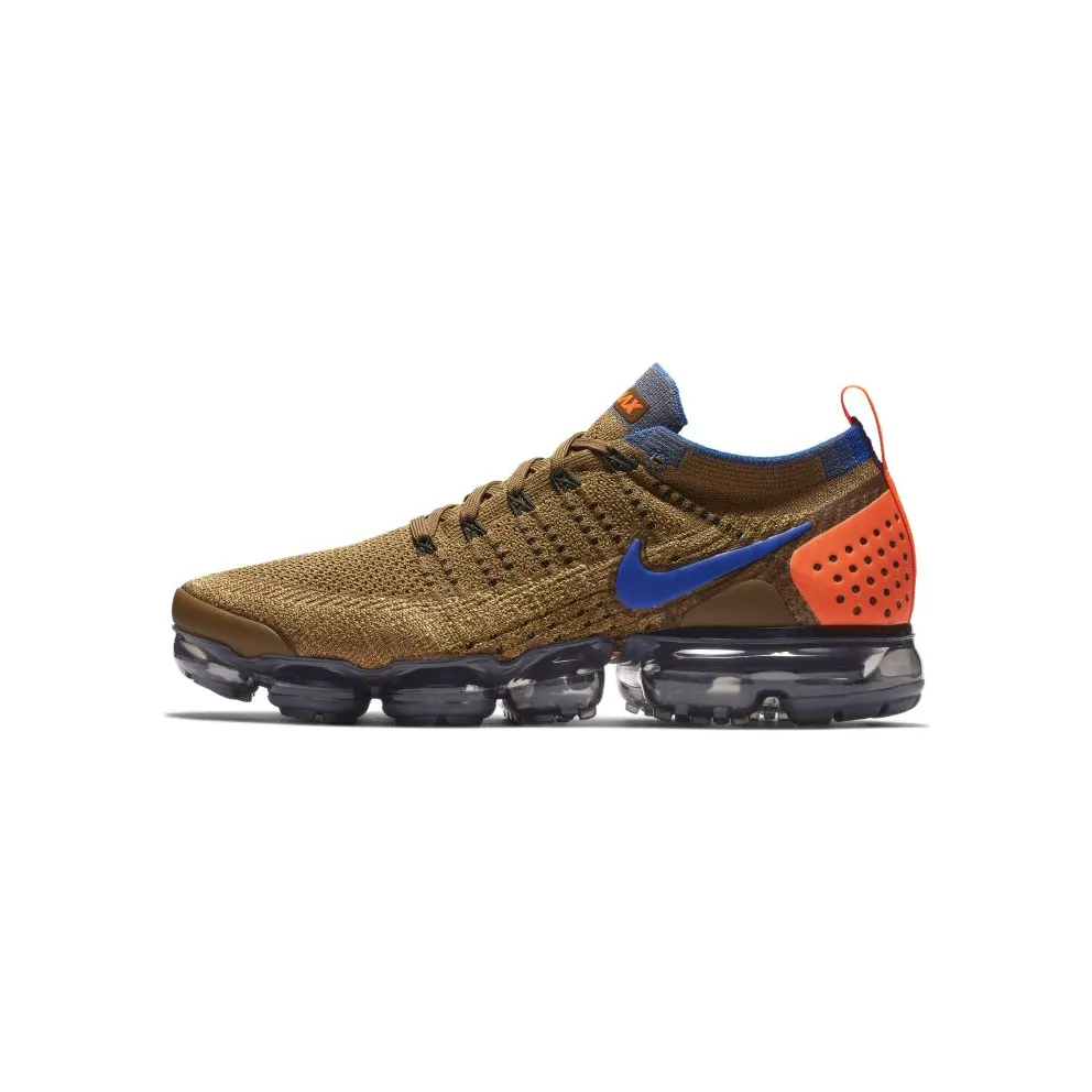 Nike Air VaporMax Flyknit 2 Golden Beige Racer Blue Golden Beige/Racer Blue-Club Gold-Desert Moss-Total Orange-Dark Grey (942842-203)