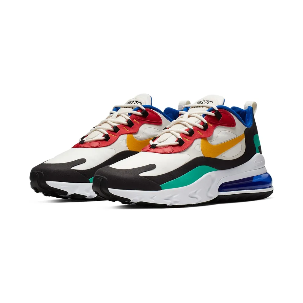 Nike Air Max 270 React Bauhaus Phantom/University Gold-University Red-Black-Kinetic Green-Hyper Royal (AO4971-002)